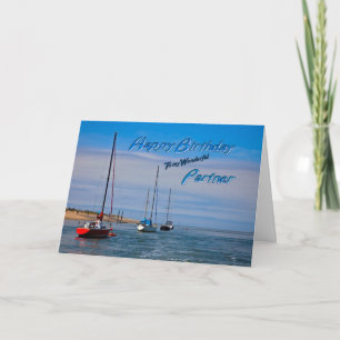Cartão Embarcações à vela no aniversário da âncora para p