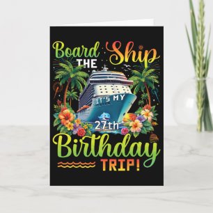 Cartão Embarque No Navio É Minha Viagem De 27º Aniversári