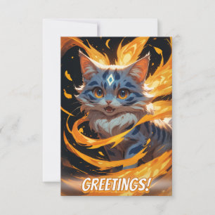 Cartão Ember Arcana: A Familiar de Kitten Flamebound