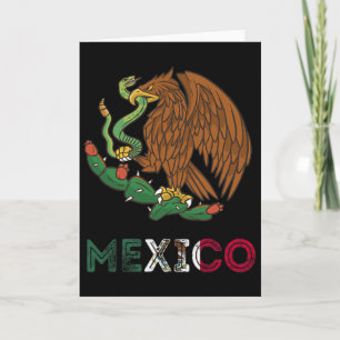 Cartão Emblema de Águia do México Bandeira Mexicana Orgul