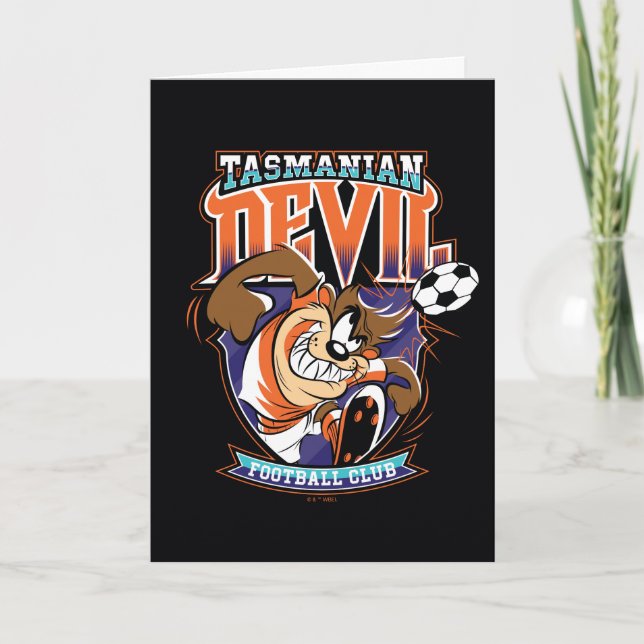 Cartão Emblema do Clube de Futebol Tasmanian Devil (Frente)