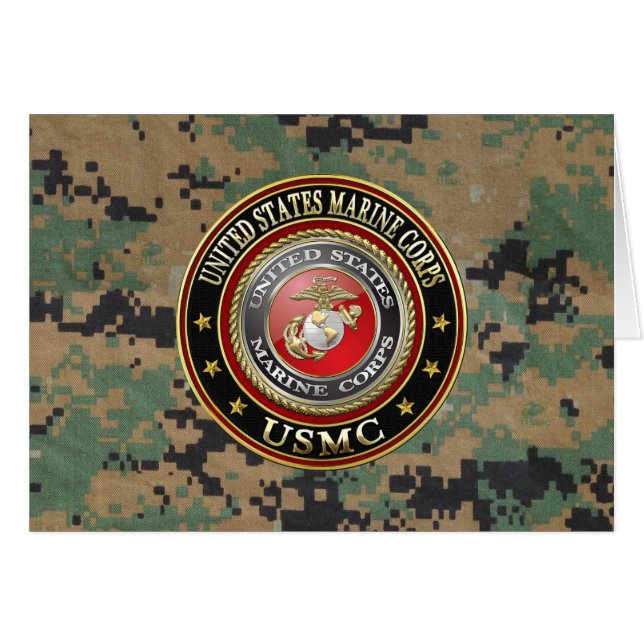 Cartão Emblema do USMC [Edição Especial] [3D] (Frente Horizontal)
