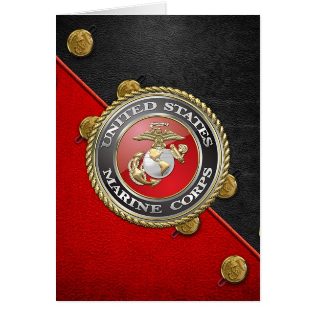 Cartão Emblema e uniforme do USMC [3D] (Frente)