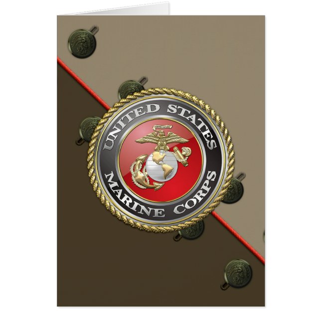 Cartão Emblema e uniforme do USMC [3D] (Frente)