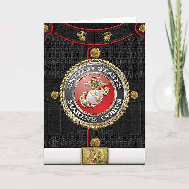 Cartão Emblema e uniforme do USMC [3D] (Frente)