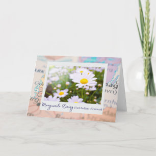 Cartão Emblema Floral da Dinamarca Marguerite Daisy no Ma