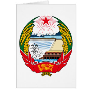 Cartão emblema norte de Coreia