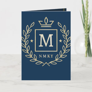 Cartão "Emblema Real NMKY – Design de Brasão com Monogram