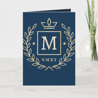 Cartão "Emblema Real NMKY – Design de Brasão com Monogram