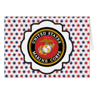 Cartão Emblema USMC com estrelas brancas e azuis