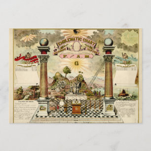 Cartão emblemático maçónico do convite da cart