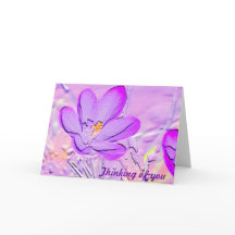 Embossed Purple Crocus Thinking of You Card