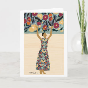 Cartão Embrace the Beauty illustration woman in flowers