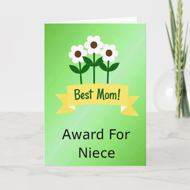Cartão Emerald Best Mom Illustration Card (Frente)