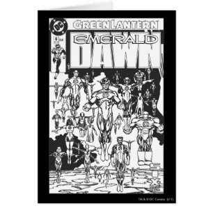 Cartão Emerald Dawn Cobrir, preto e branco