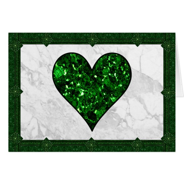 Cartão Emerald Gem Heart (Frente Horizontal)