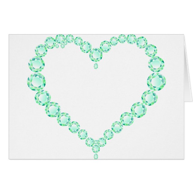 Cartão Emerald Jewel Heart (Frente Horizontal)