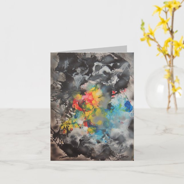 Cartão Emergência de Abstrato de cor (Flor Amarela)