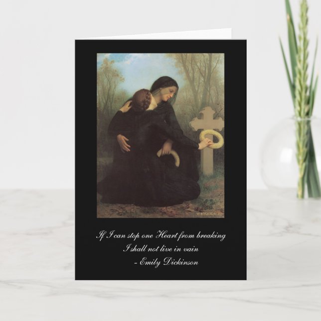 Cartão Emily Dickinson - William Bouguereau Sympathy Card (Frente)