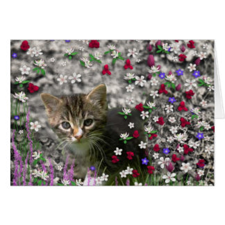 Cartão Emma em Flores II, Pequena Cinza por Kitty Cat