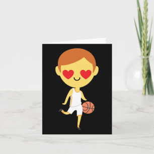 Cartão Emoji de Menino de Basquete 