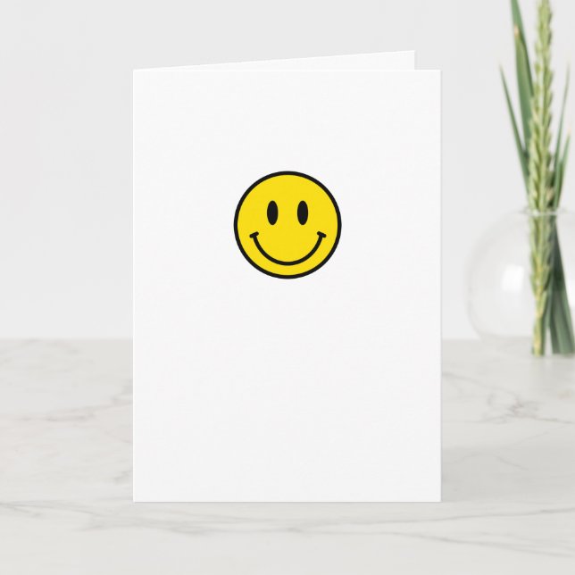 Cartão Emoji de Rosto Feliz Amarelo Vermelho Preto Branco (Frente)