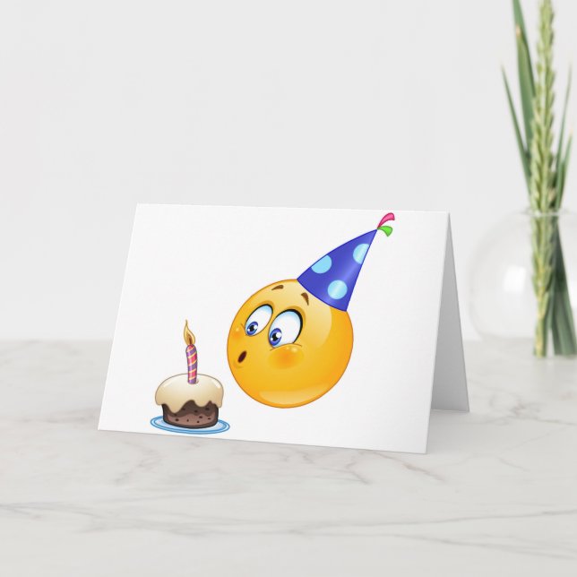 Cartão emoji do aniversário (Frente)