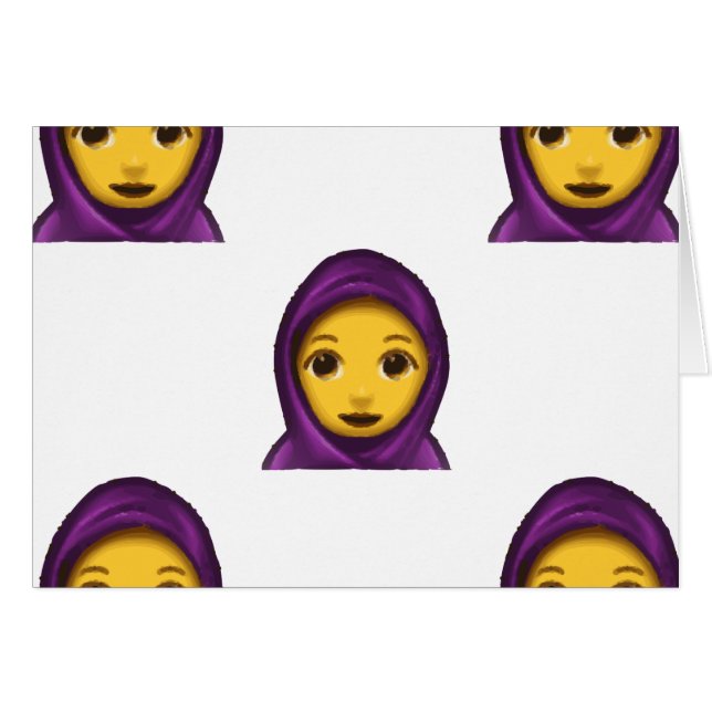 Cartão emoji hajib (Frente Horizontal)