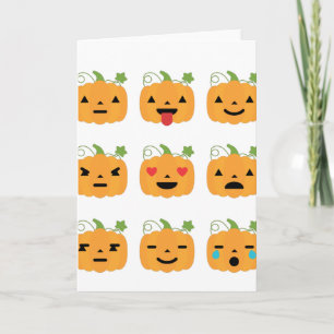 Cartão emojis de abóbora-das-bruxas