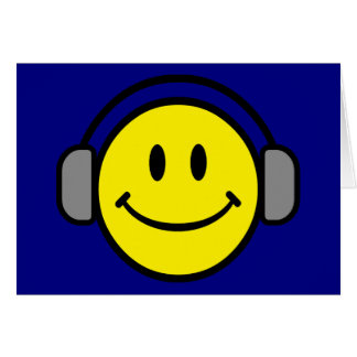 Cartão Emoticon com Fones de ouvido