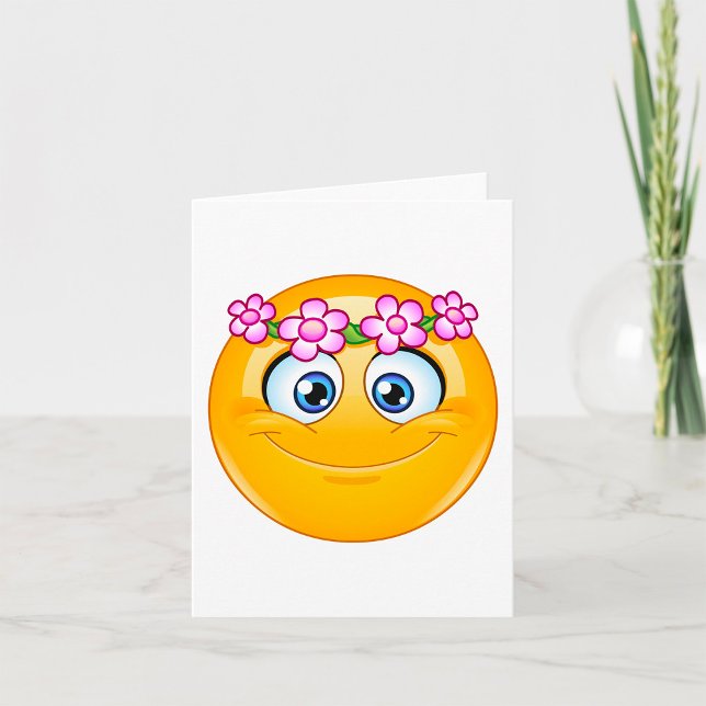 Cartão Emoticon Usando Uma Coroa Floral (Criador carregado)