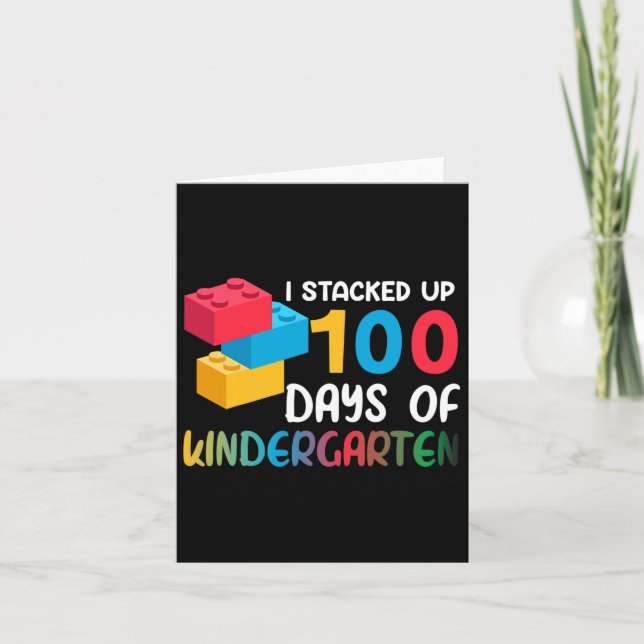 Cartão Empilhado 100 Dias De Bloco Do Jardim De Infância (Frente)