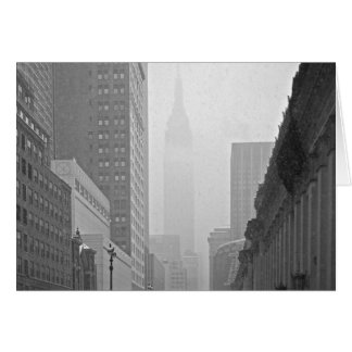 Cartão Empire State Building - dia nevado