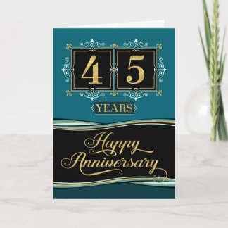 Cartão Employee Anniversary 45 Yrs Decorative Formal Jade