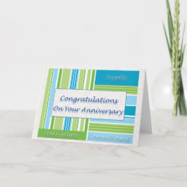 Cartão Employee Anniversary Card Blue and Green