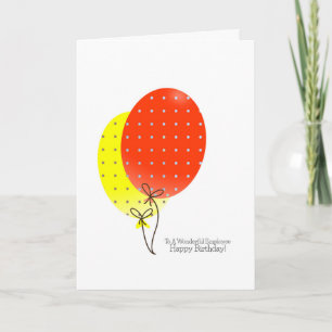 Cartão Employee Birthday Cards, Big Colorful Balloons
