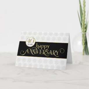 Cartão Empregado 40º Aniversário - Preto Prestigioso Dour