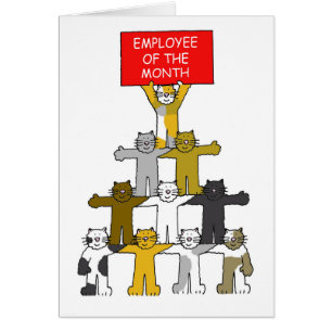 Cartão Empregado do mês, gatos dos desenhos animados
