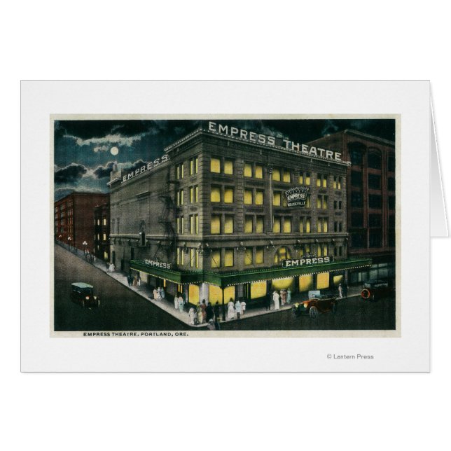 Cartão Empress Theater em Portland, Oregon (Frente Horizontal)