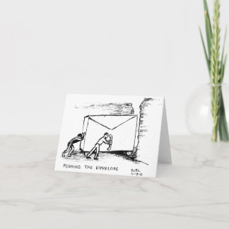 Cartão Empurrando o envelope — placa de nota