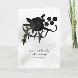 Cartão EN | Elegant Sympathy Card - Black Rose