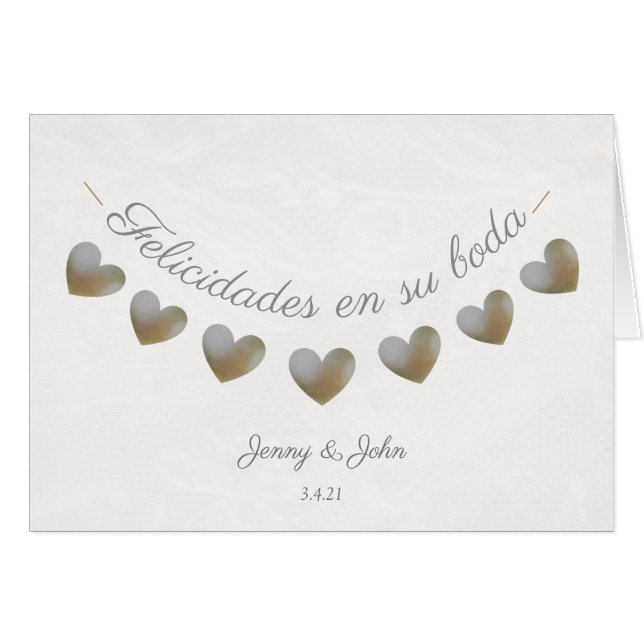 Cartão en SU boda tarjeta de matrimonio dos felicidades (Frente Horizontal)