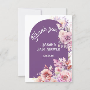 Cartão Enamore-se outono floral bebê floresça obrigado
