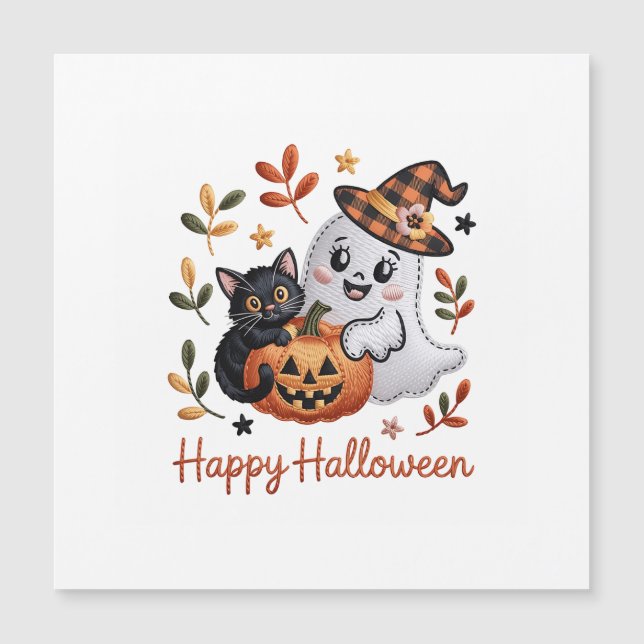 Cartão Encantador de Saudação do Halloween - Embr  (Frente)