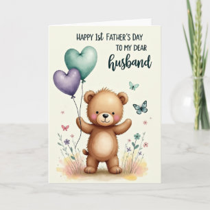 Cartão Encantador do Dia dos Pais com Urso
