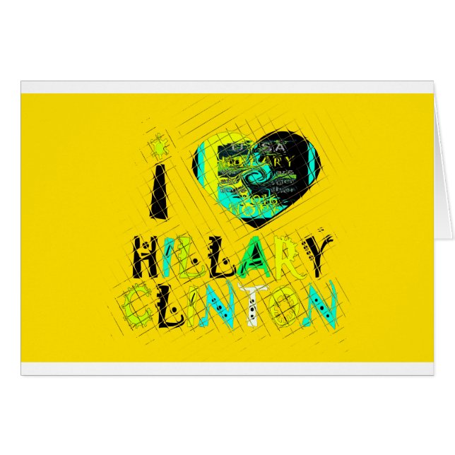 Cartão Encantador Ouro adorável Hope Hillary para USA Co (Frente Horizontal)