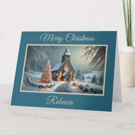 Cartão Encantadora Igreja da Pedra Velha no Natal