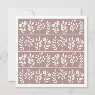Cartão Encantadora Rosa Taupe Herbário Botânico Plantas