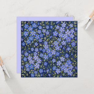 Cartão Encantadoras Flores de Vinca Azul Profundo Espalha