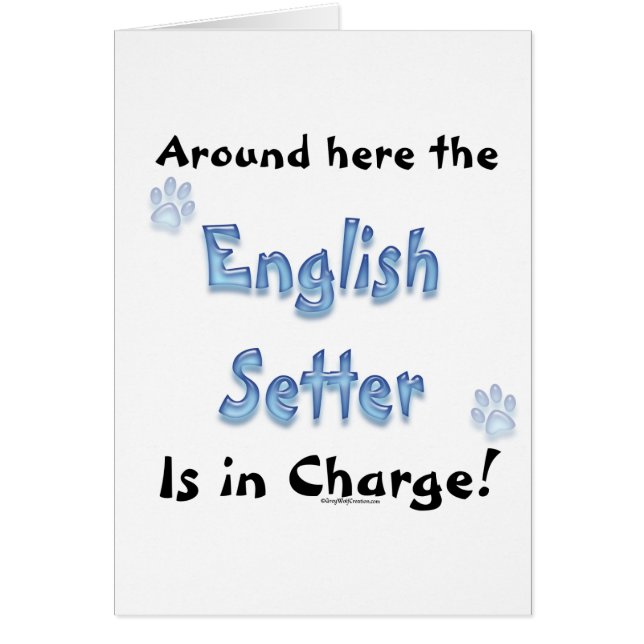 Cartão Encargo do Setter Inglês (Frente)